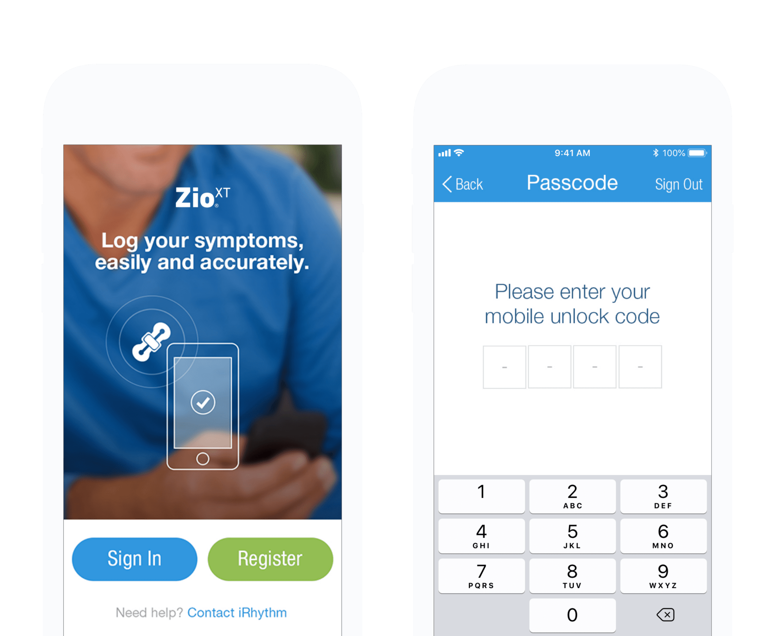 iRythmn Zio iOS App
