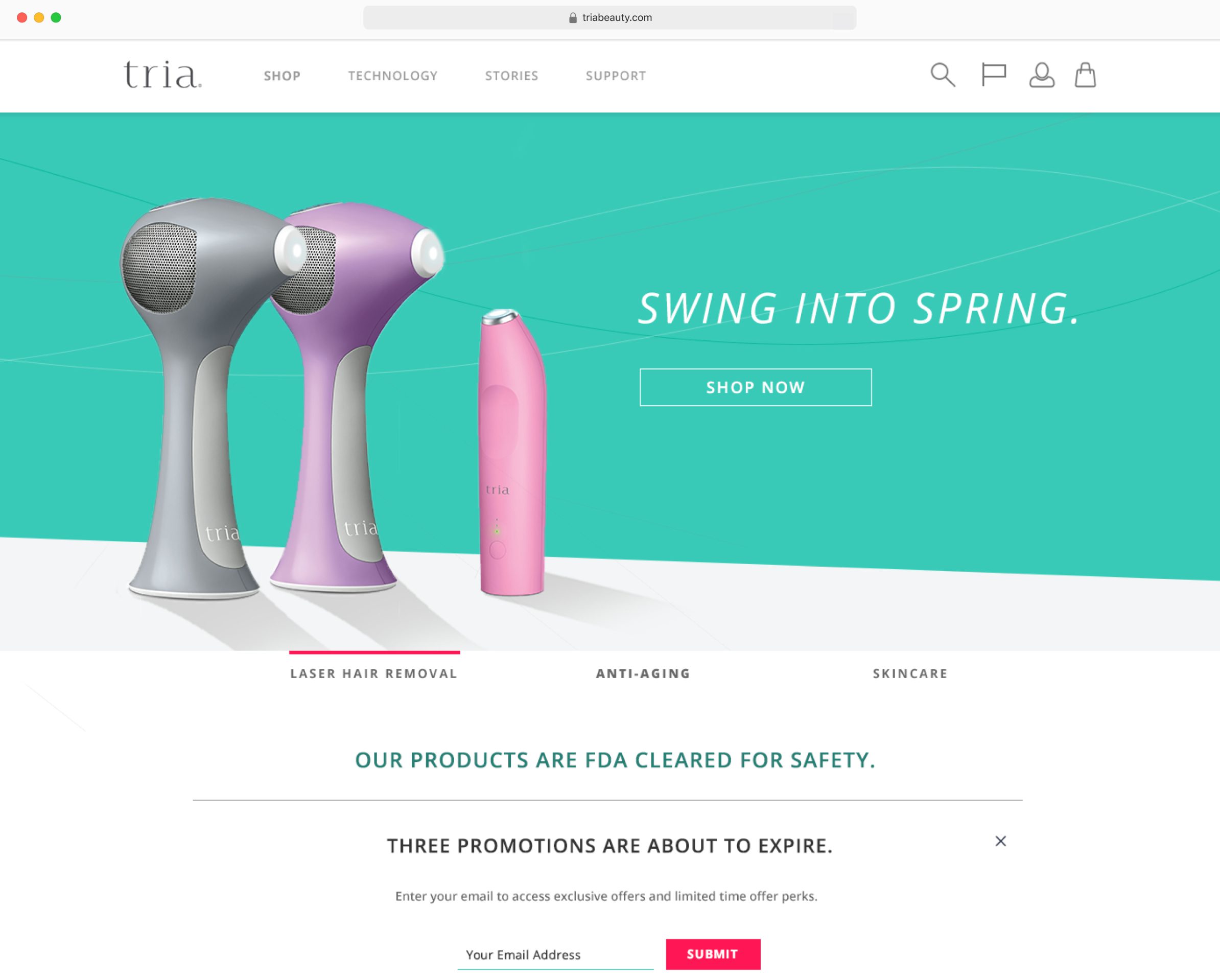 Tria Beauty Home Page