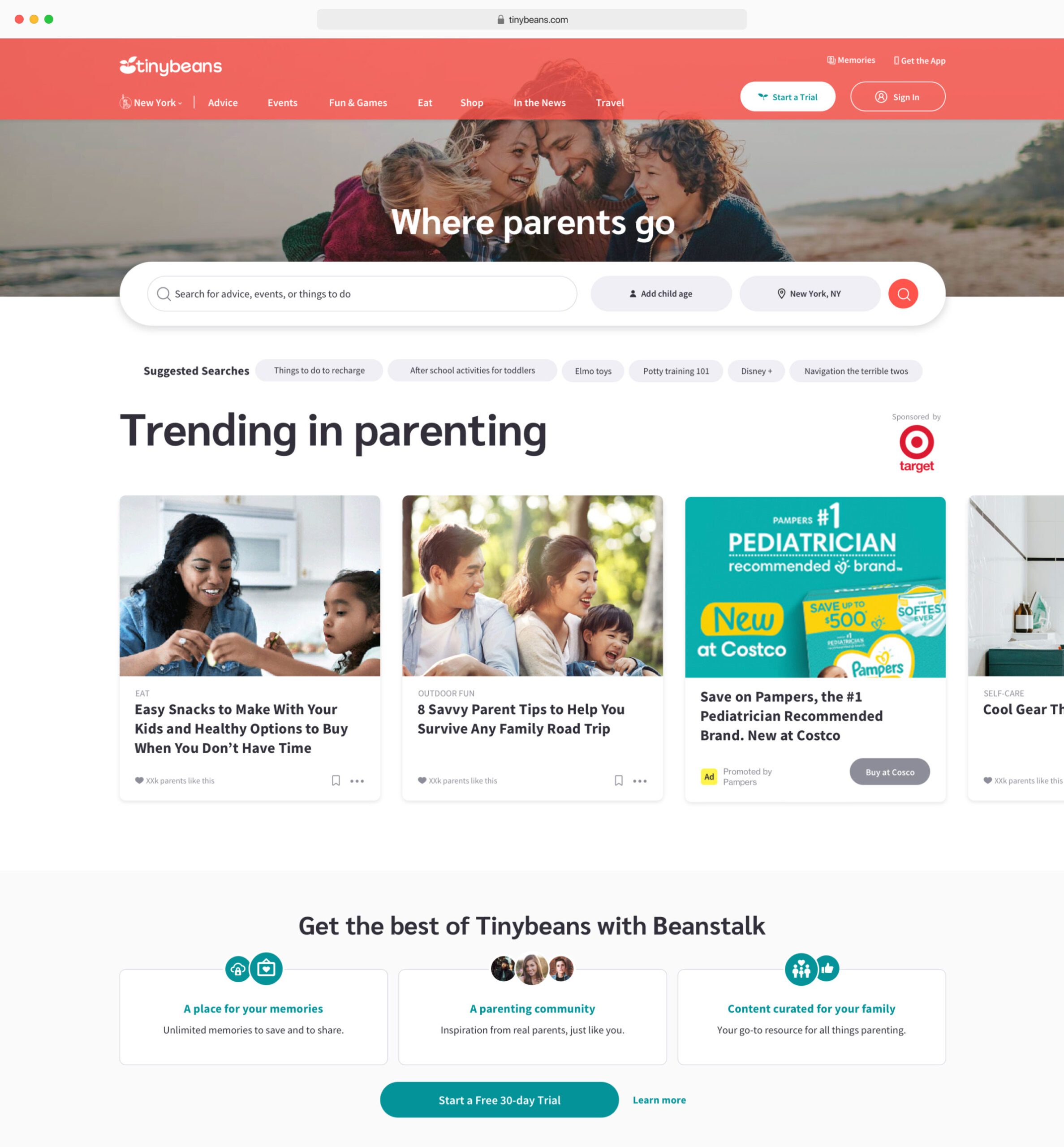 Tinybeans Home Page