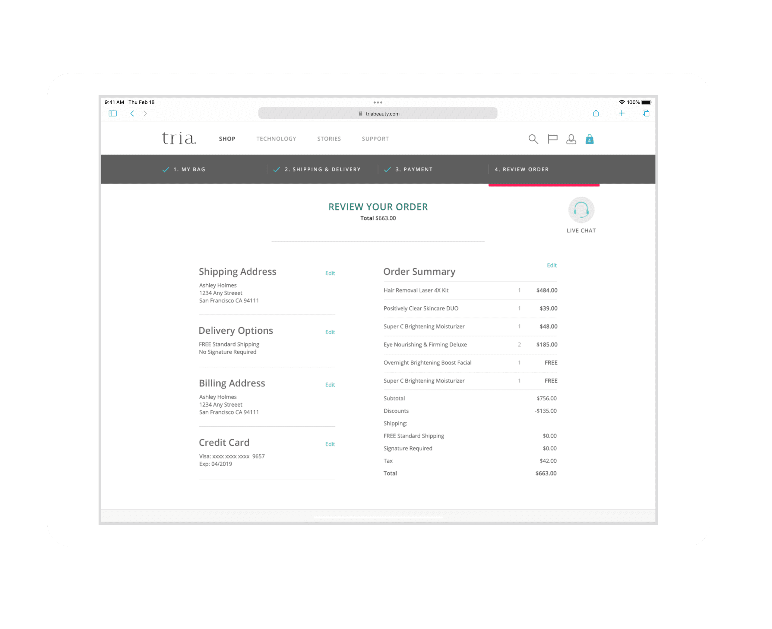 Tria Beauty eCommerce Website